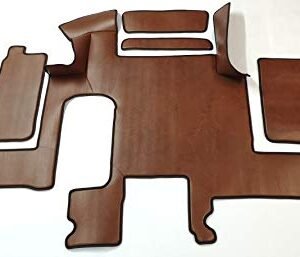 KRAM-TRUCK Gesteppte Autofußmatten Kompatibel mit Man TGX 2007-2017 mit 2 Schubladen und Automatik, Hellbraun, mit 2 Regalmatten, Lederimitat auf 10 mm dickem Polsterschaum, Hygienezertifikat