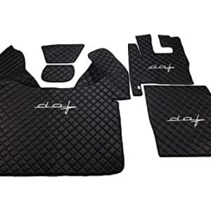 Kram-Truck - Gesteppte Fußmatten für den DAF XF 105 AUTOMAT LKW, wasserdicht, strapazierfähig, rutschfest, geruchsneutral, ideal geeignet für die Kabine, antiallergisch, pflegeleicht, schwarz