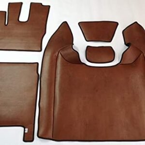 KRAM-Truck Glatte Autofußmatten Kompatibel mit DAF XF 106 ab 2017 mit Wasserheizung, Hellbraun, Zusätzlich 2 Regalmatten, Kunstleder auf 10 mm dickem Polsterschaum, Hygienezertifikat