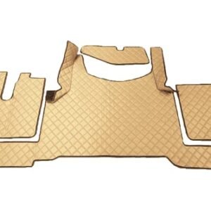 KRAM-TRUCK Auto Fußmatten Kompatibel mit Man TGX 2021 und Neuer, Hellbeige, Kunstlederschwamm 1 cm, Hygienezertifikat, Komfortbezüge - Image 2