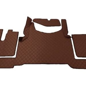 KRAM-TRUCK Auto Fußmatten Kompatibel mit Man TGX ab 2021 Automatik, Dunkelbraun, Kunstlederschwamm 1 cm, Hygienezertifikat, Komfortbezüge - Image 2