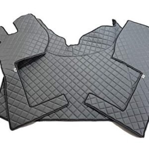 KRAM-TRUCK Gesteppte Autofußmatten Kompatibel mit Volvo FH 4 od 2013 z Automatem, Grau, Lederimitat auf Schaumstoff 10 mm, Hygienezertifikat, Cockpitset - Image 6