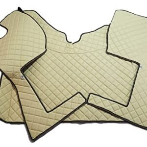KRAM-TRUCK Gesteppte Autofußmatten Kompatibel mit Volvo FH 4 od 2013 z Automatem, Helles Beige, Lederimitat auf Schaumstoff 10 mm, Hygienezertifikat, Cockpitset - Image 5