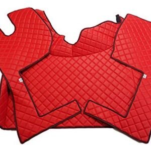 KRAM-TRUCK Gesteppte Autofußmatten Kompatibel mit Volvo FH 4 od 2013 z Automatem, Rot, Lederimitat auf Schaumstoff 10 mm, Hygienezertifikat, Cockpitset - Image 6