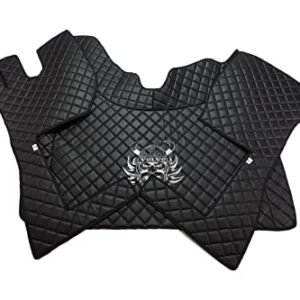 KRAM-TRUCK Gesteppte und bestickte Fußmatten Kompatibel mit Volvo FH4 ​​​​ab 2013 Modell mit Automatikgetriebe für den Boden auf dem Schaumstoff 10 mm Farbe Schwarz - Image 6