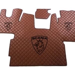 KRAMTRUCK - Fußmatten kompatibel mit Scania S ab 2017 - gummimatten Auto - Passend zu Scania Automatten - Auto teppiche - Fester Beifahrersitz (Hellbraun) - Image 1