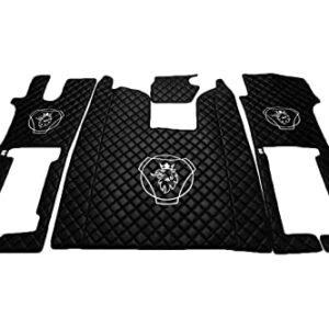 Kram-Truck Fußmatten-Set, Kompatibel Mit Scania R 2017 Und Neuer (Neue Generation), Für Drehgelenk des Gefederten Beifahrersitzes, 10mm Schaumstoff, Automatikgetriebe, Schwarz - Image 3