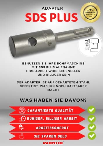 WERHE Profi Adapter für Erdbohrer – SDS Plus kompatibel – Stabil für Zaunbau & Garten – Grau - Image 9