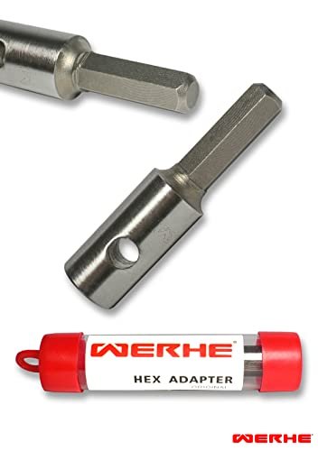 WERHE Profi Bohrer für Erdbohrer 40 mm Pfahlbohrer Brunnenbohrer präzise Bohrspitze Doppelspiral Hartmetall eco Farbe mit Hex Adapter - Image 7