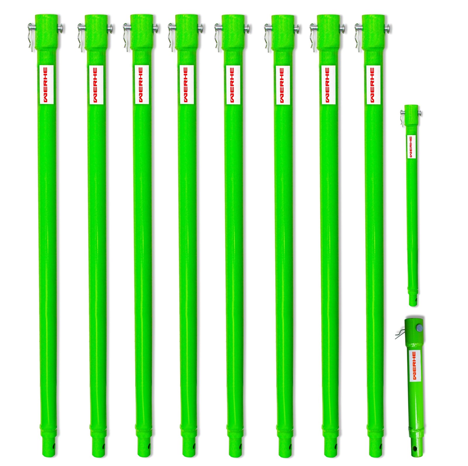 WERHE Verlängerungsstück für Erdbohrer Set 8x60 cm, 40 cm, 20 cm - 5400 mm - Robuster Stahl für tiefere Bohrungen - Profi-Qualität - Image 1