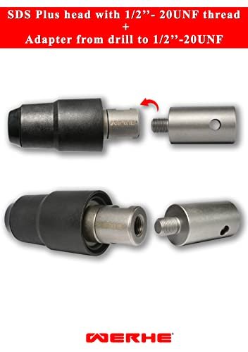 WERHE® Adapter für erdbohrer auf 1/2-20UNF zoll - für den Einsatz auf benzin erdbohrer und elekrische erdbohrer - Verwendung in alle bohrfutter mit 1/2 20UNF Außgewinde - Image 9