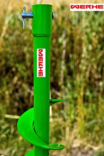 WERHE® Profi Bohrer VollStahl, Erdbohrer für bohrmaschine 150 mm Doppel-Welle extrem robust mit SDS Plus Adapter - Pfahlbohrer Brunnenbohrer präzise Bohrspitze. - Image 6