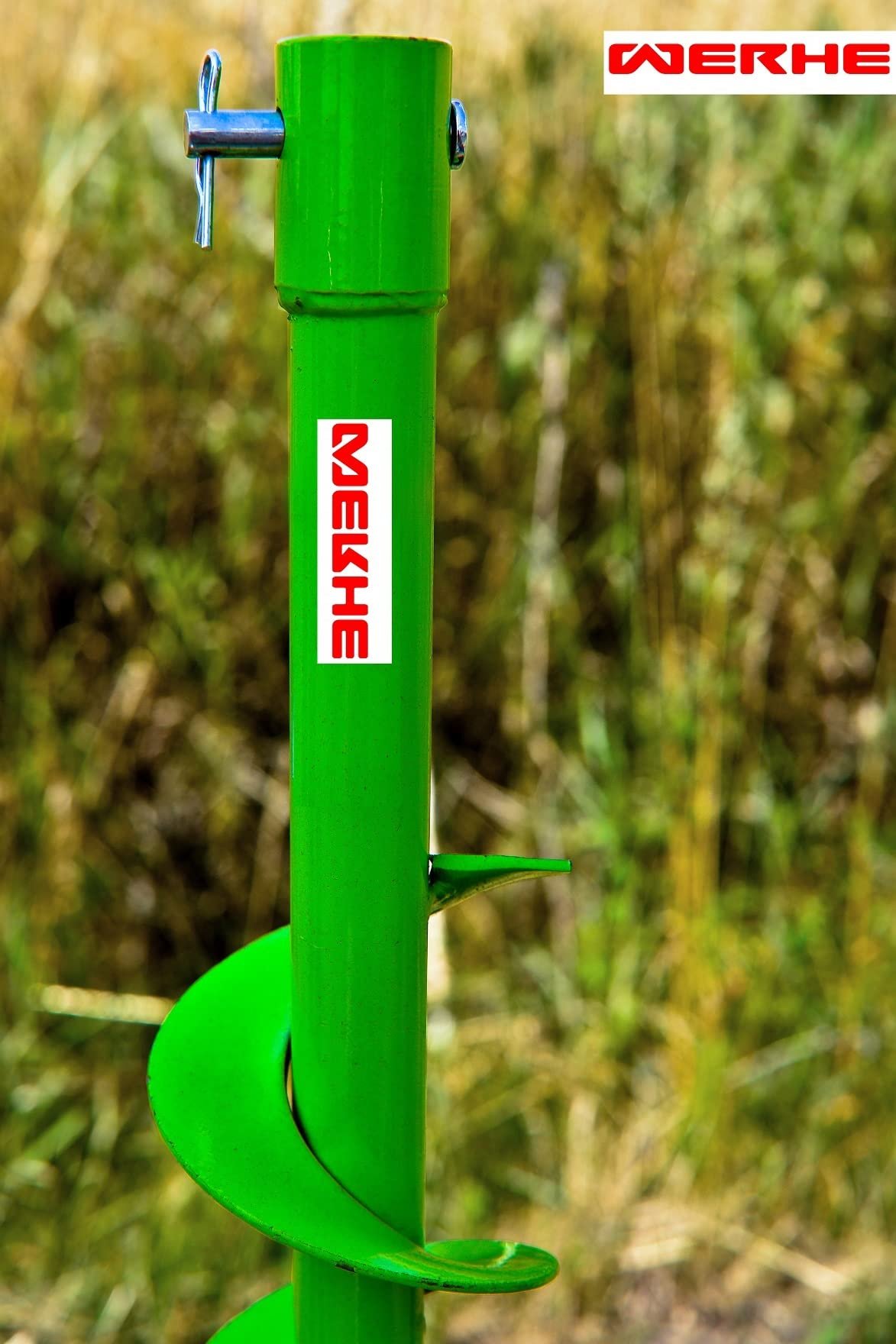 WERHE® Profi Bohrer VollStahl, Erdbohrer für bohrmaschine 150 mm Doppel-Welle extrem robust mit Stihl Adapter - Pfahlbohrer Brunnenbohrer präzise Bohrspitze. - Image 5