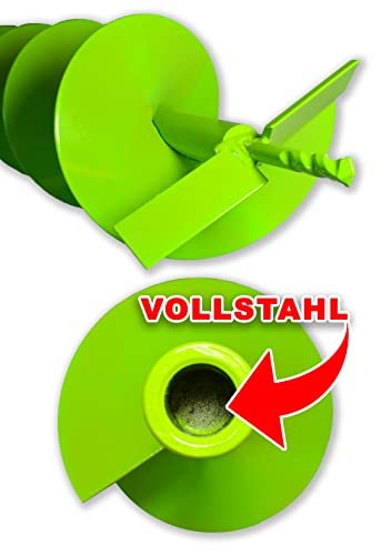 WERHE® Profi Bohrer VollStahl, Erdbohrer für bohrmaschine 150 mm extrem robust mit Hex Adapter - Pfahlbohrer Brunnenbohrer präzise Bohrspitze. - Image 9